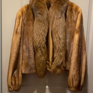 Women's Brown Mink w/ Fox Fur Jacket